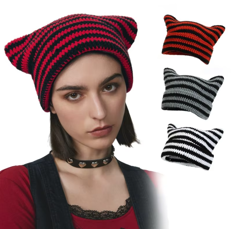 Cat Ears Knitted Winter Hat